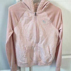Girls pink velvet Abercrombie sweatshirt